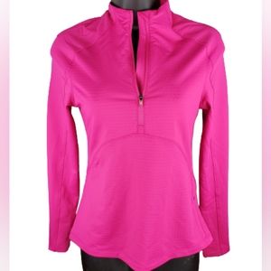 SpyderActive Athletic Wear Long Sleeve Top, Hot Pink, Thumb Loops,Pocket